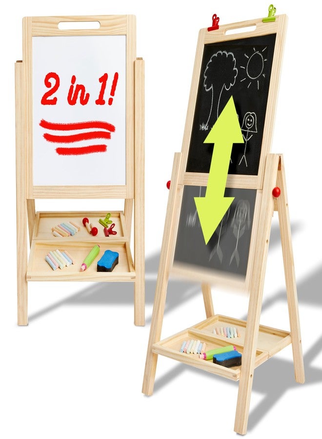 Kidaddle 2-in-1 Double Sided Kid's Easel, Tabletop Art Easel for Toddlers 2-4, Toddler Chalk Board for Children, Kid Art Easel, Arts Easel for Toddlers 2-4 Years, Painting Kit Kids - Image 1